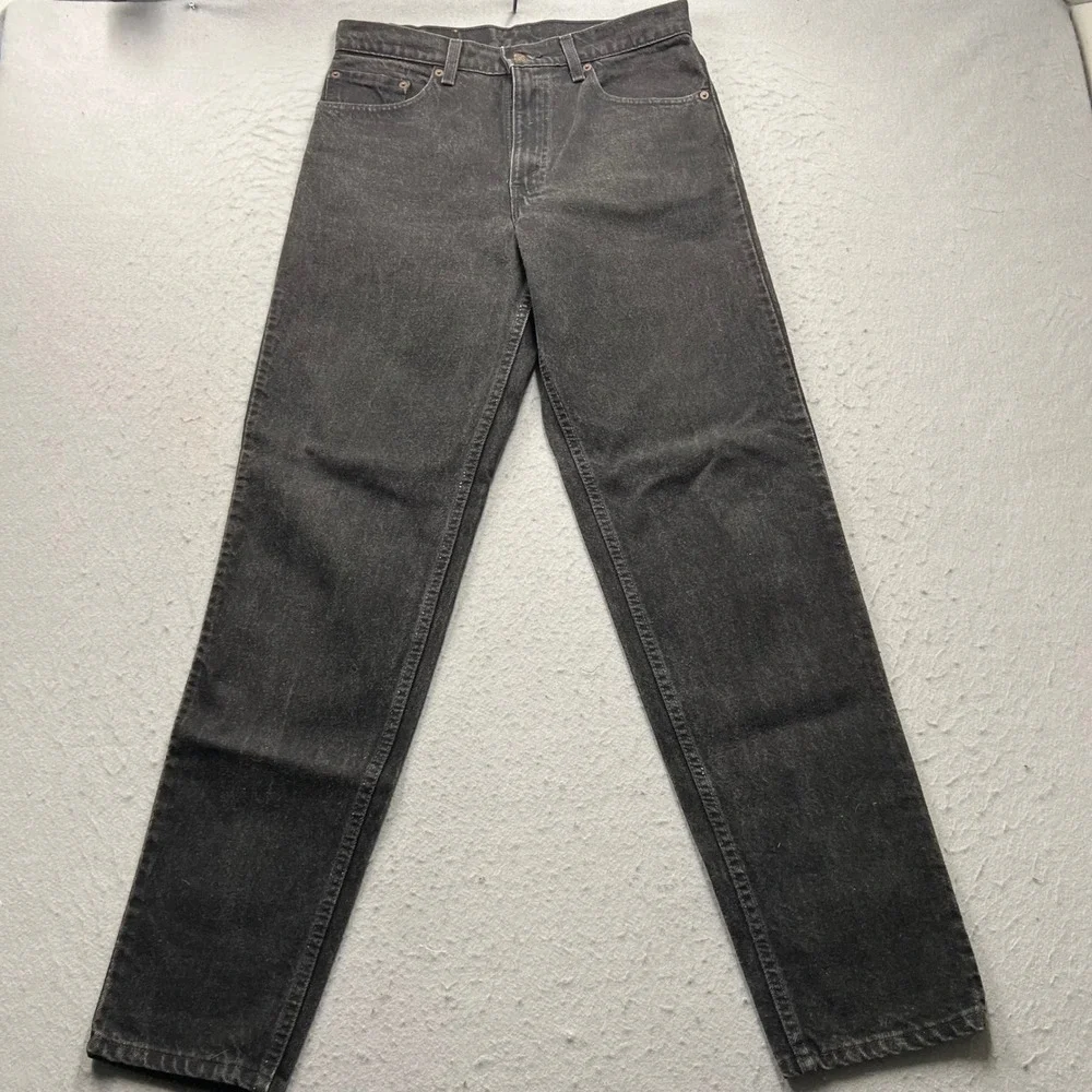Levi's 550 Relaxed Fit Tapered Leg Jeans Black Wash W32 L34 Made in USA 550-0260